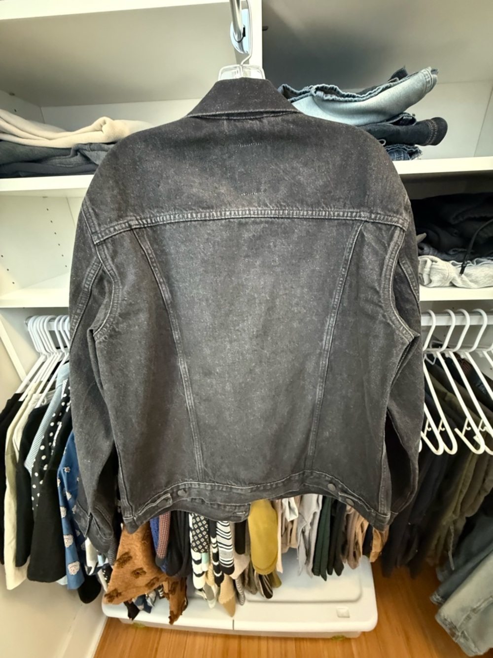 Gap Large Tall Black Washed Denim Jacket